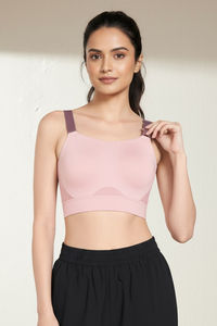 Zelocity High Impact Quick Dry Sports Bra - Peach Whip — thumbnail 2
